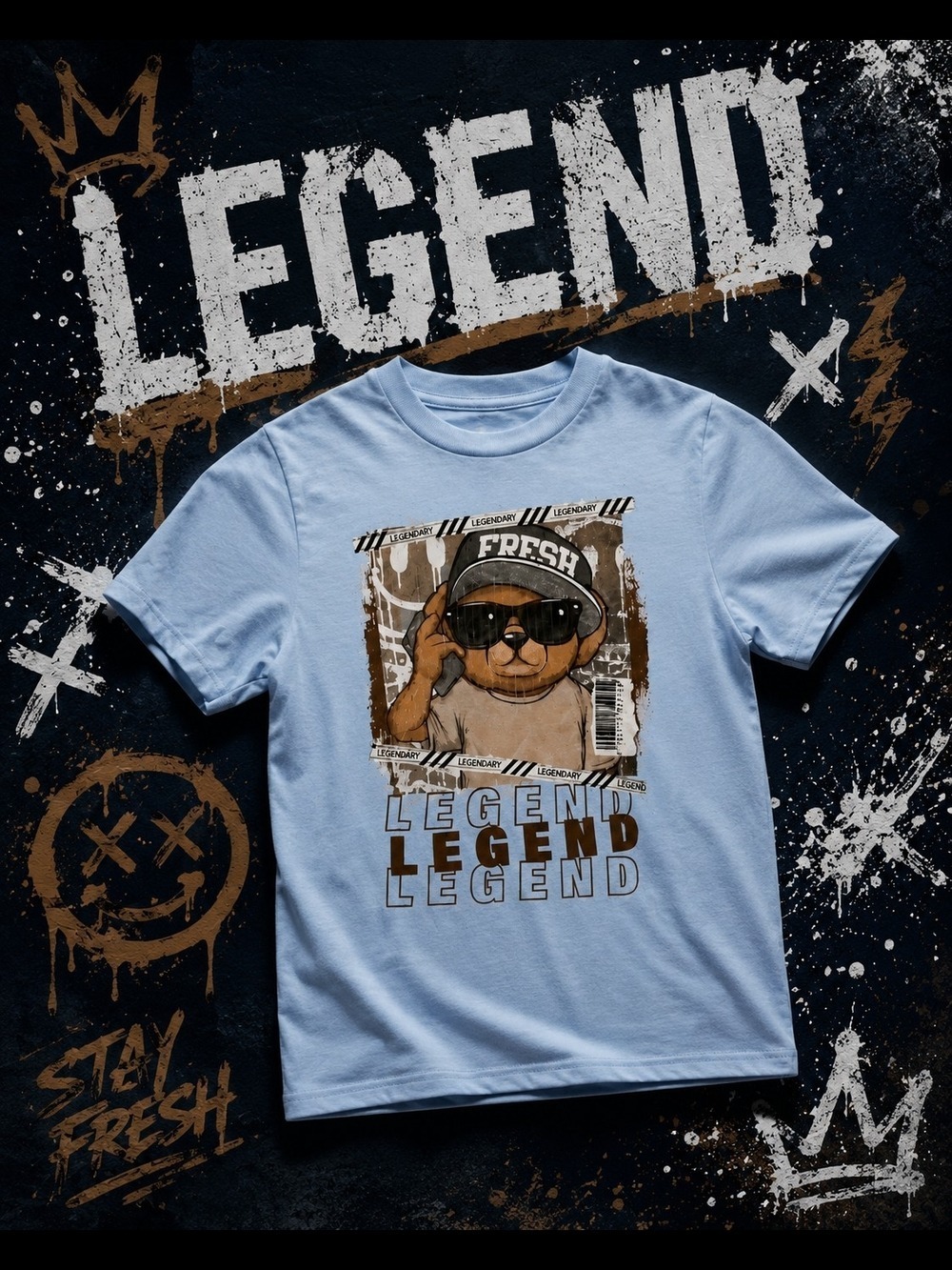 Legend Graphic Tee Kids Light Blue